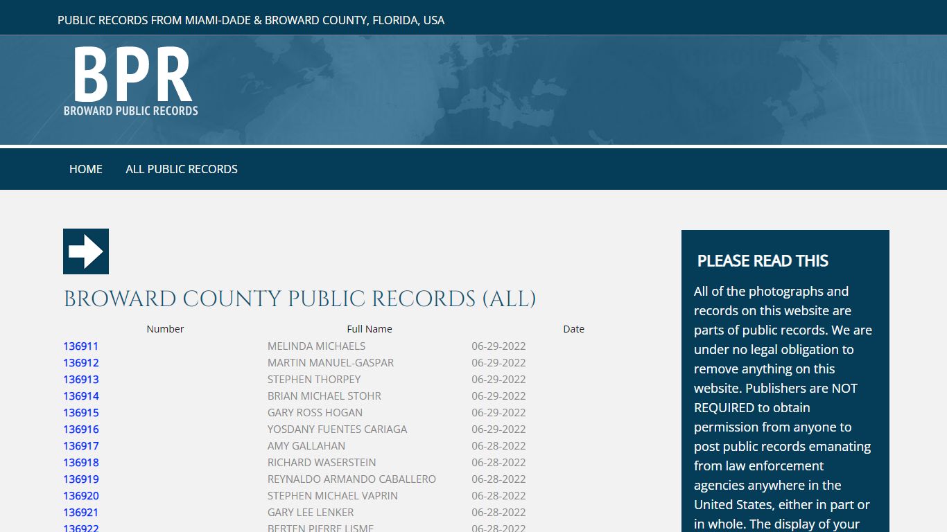 Broward County Public Records (All)